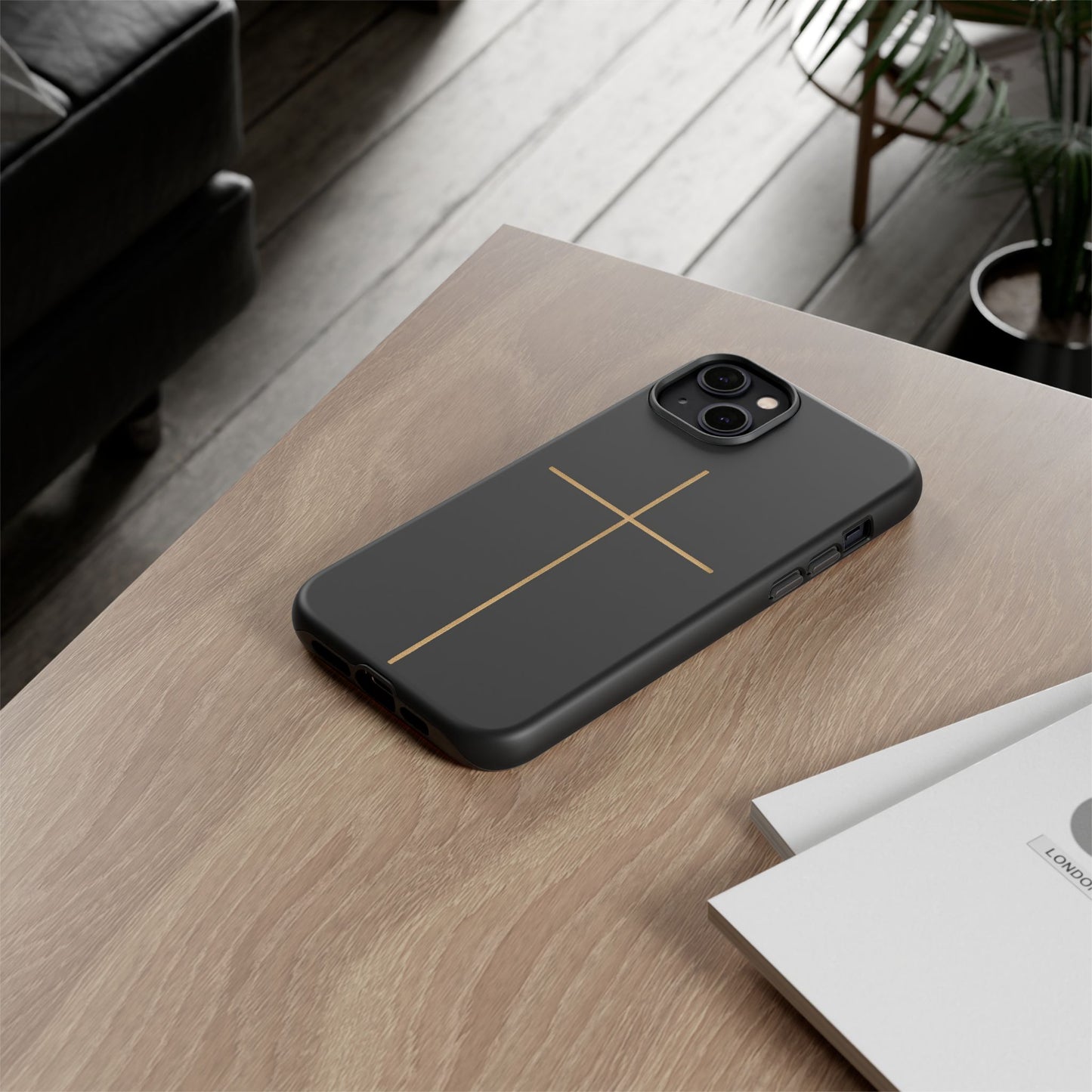 Minimalist Cross Phone Case, Tough iPhone Cover for Faithful Souls, Gift for Christians, Stylish Tech Accessories, Modern Christian Design