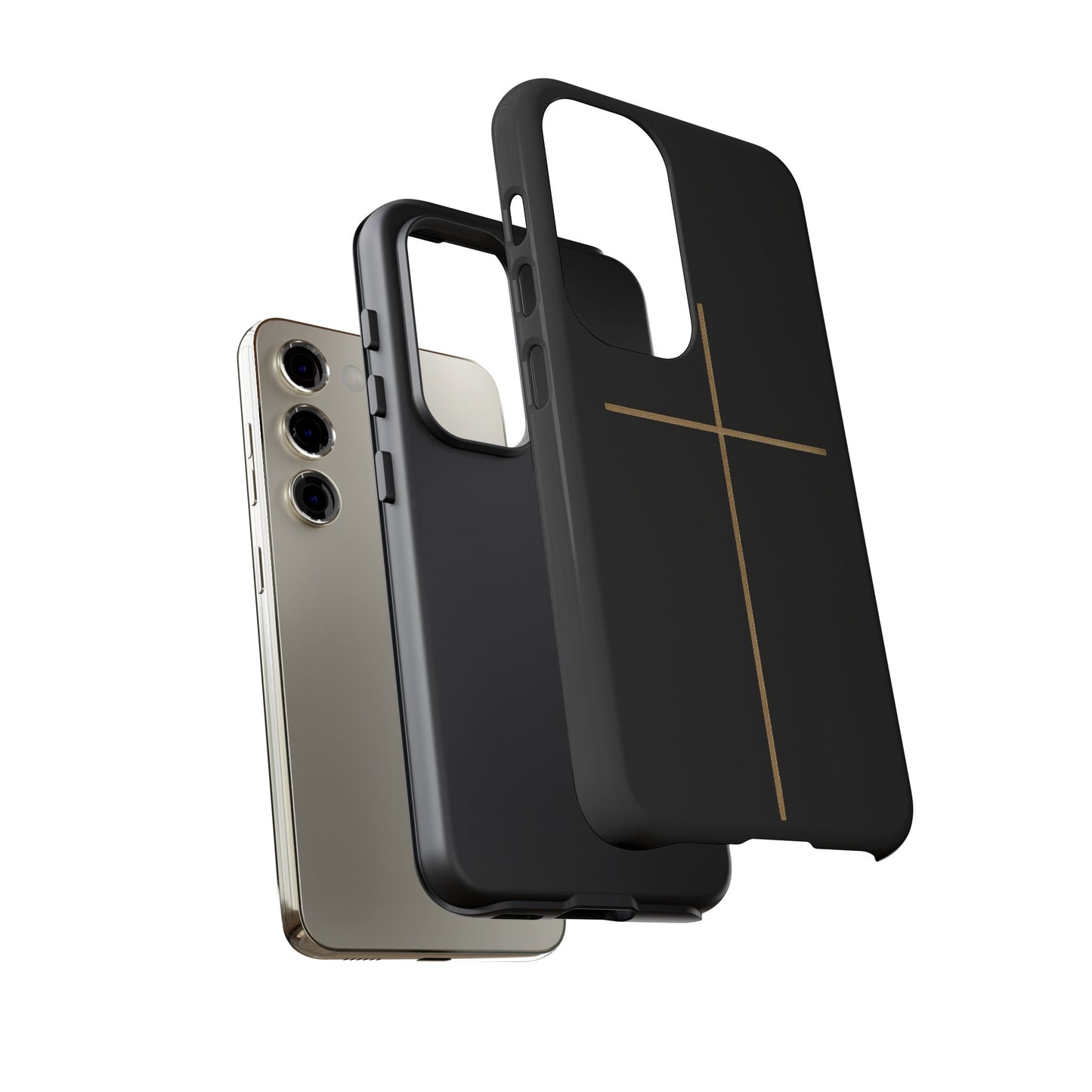 Minimalist Cross Phone Case, Tough iPhone Cover for Faithful Souls, Gift for Christians, Stylish Tech Accessories, Modern Christian Design