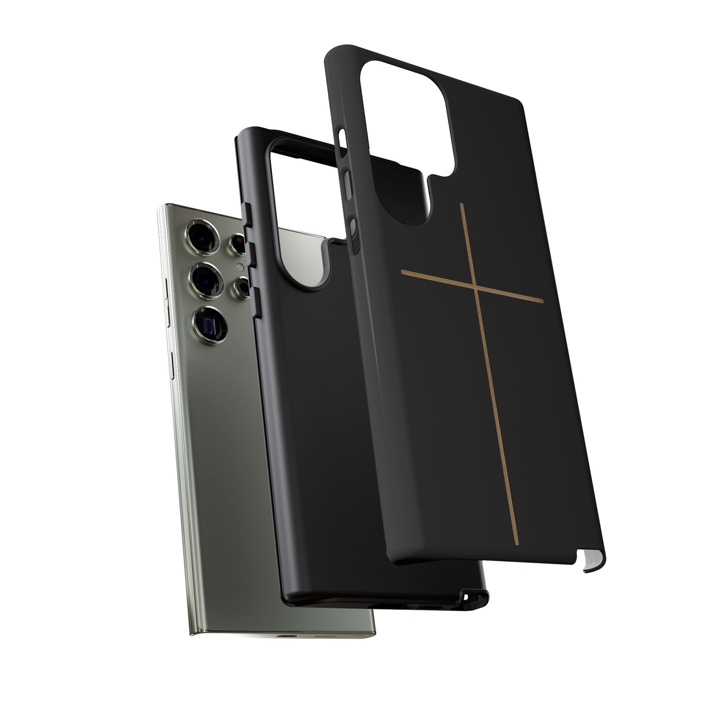 Minimalist Cross Phone Case, Tough iPhone Cover for Faithful Souls, Gift for Christians, Stylish Tech Accessories, Modern Christian Design