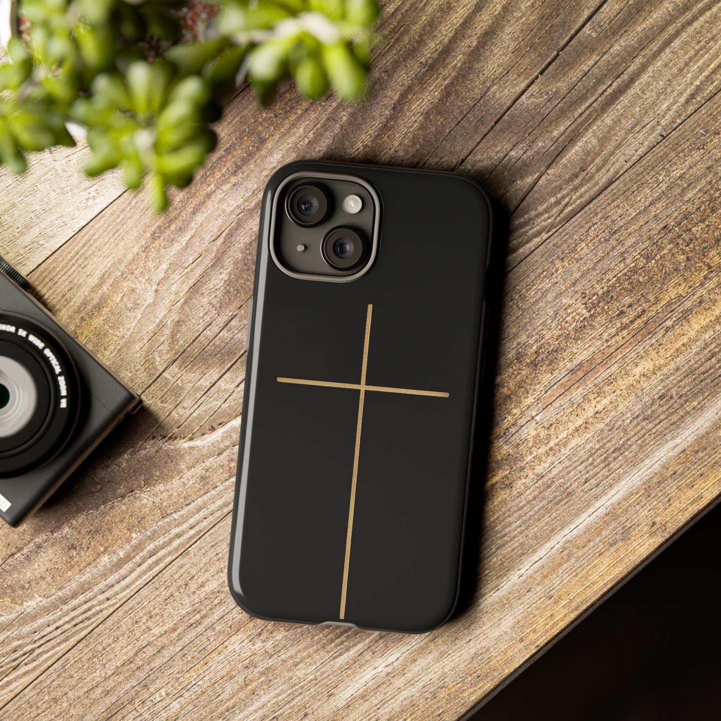 Minimalist Cross Phone Case, Tough iPhone Cover for Faithful Souls, Gift for Christians, Stylish Tech Accessories, Modern Christian Design