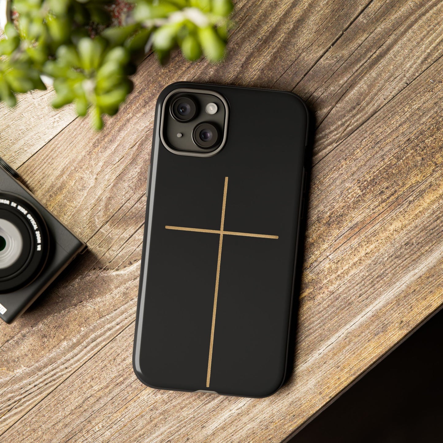 Minimalist Cross Phone Case, Tough iPhone Cover for Faithful Souls, Gift for Christians, Stylish Tech Accessories, Modern Christian Design