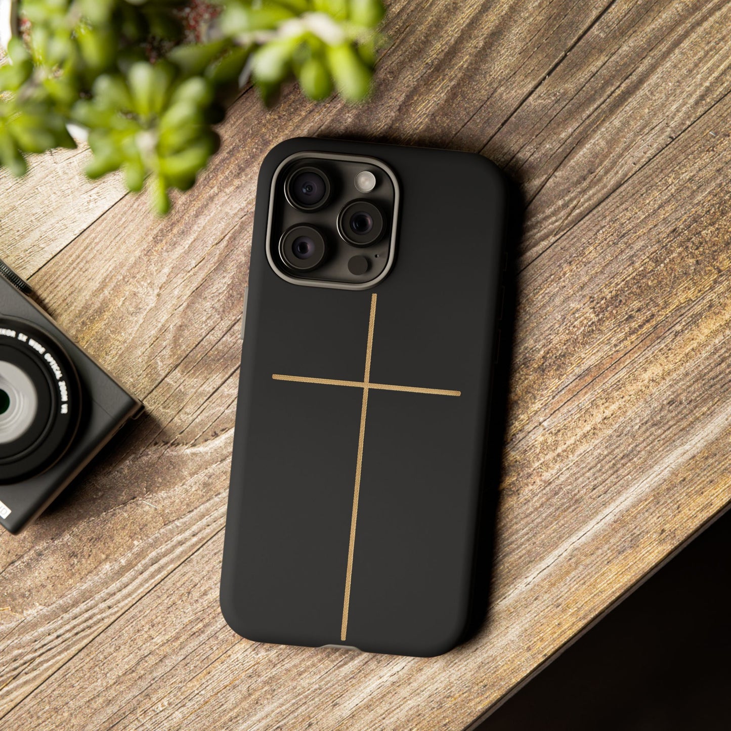Minimalist Cross Phone Case, Tough iPhone Cover for Faithful Souls, Gift for Christians, Stylish Tech Accessories, Modern Christian Design