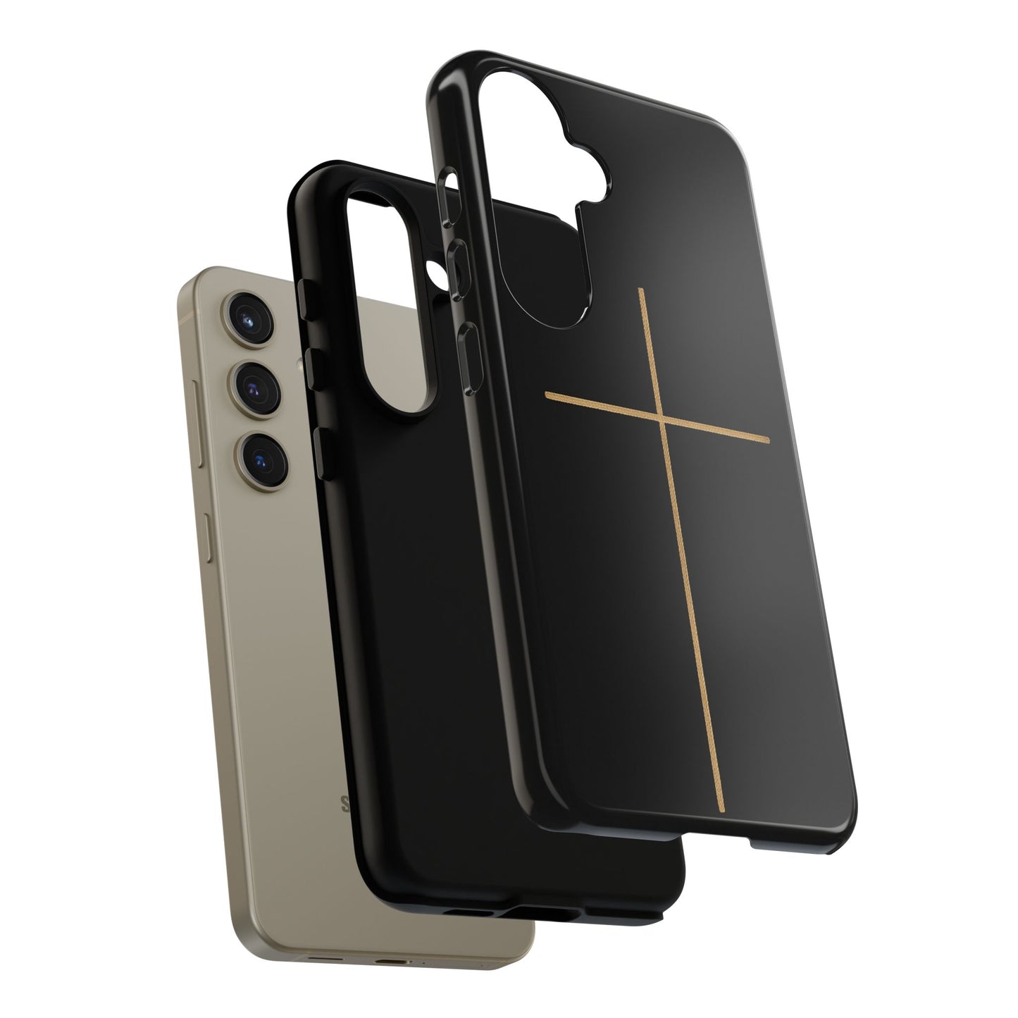 Minimalist Cross Phone Case, Tough iPhone Cover for Faithful Souls, Gift for Christians, Stylish Tech Accessories, Modern Christian Design