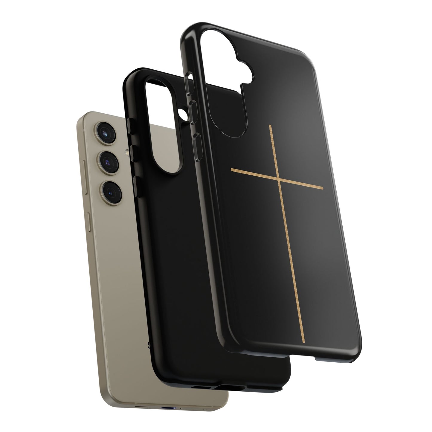 Minimalist Cross Phone Case, Tough iPhone Cover for Faithful Souls, Gift for Christians, Stylish Tech Accessories, Modern Christian Design