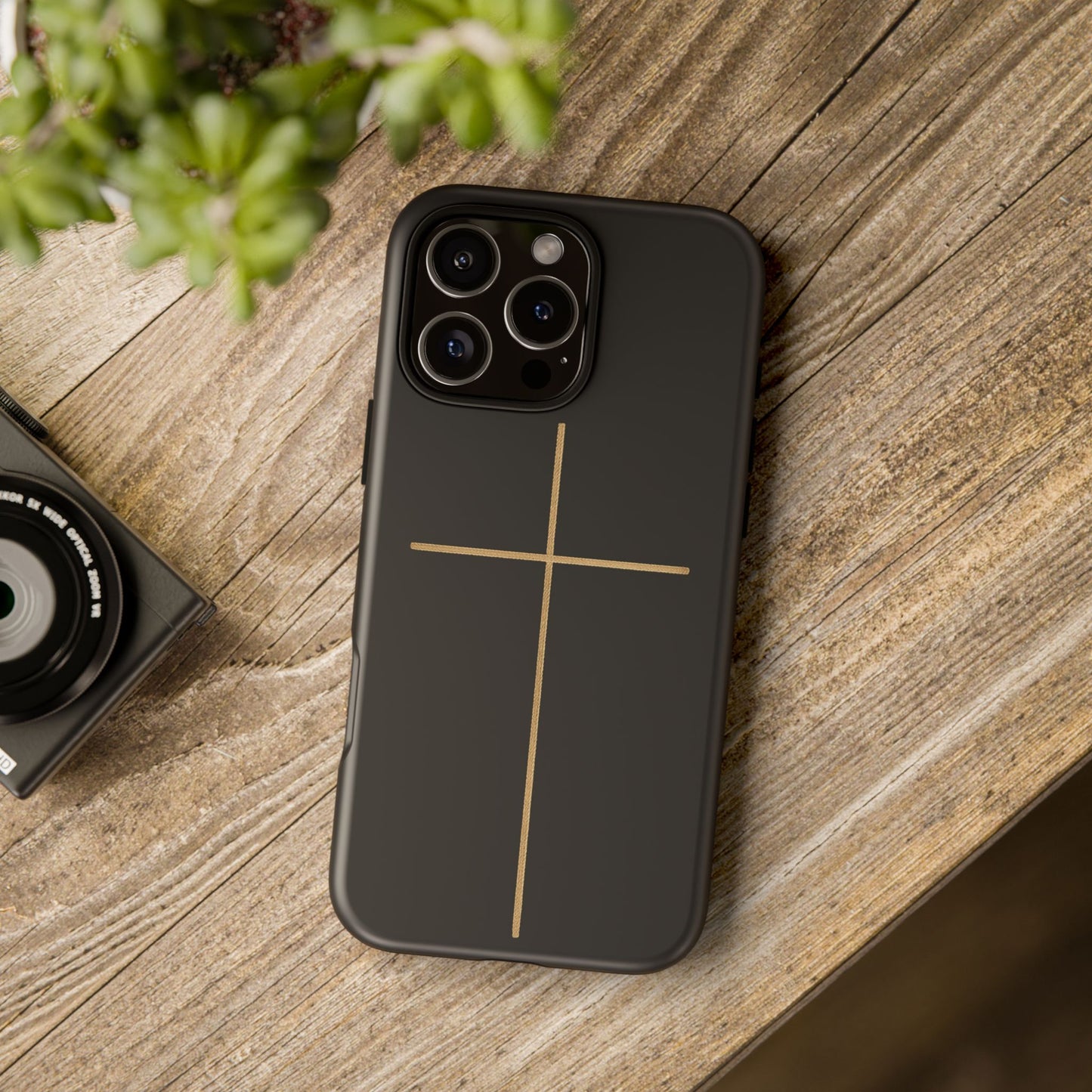 Minimalist Cross Phone Case, Tough iPhone Cover for Faithful Souls, Gift for Christians, Stylish Tech Accessories, Modern Christian Design