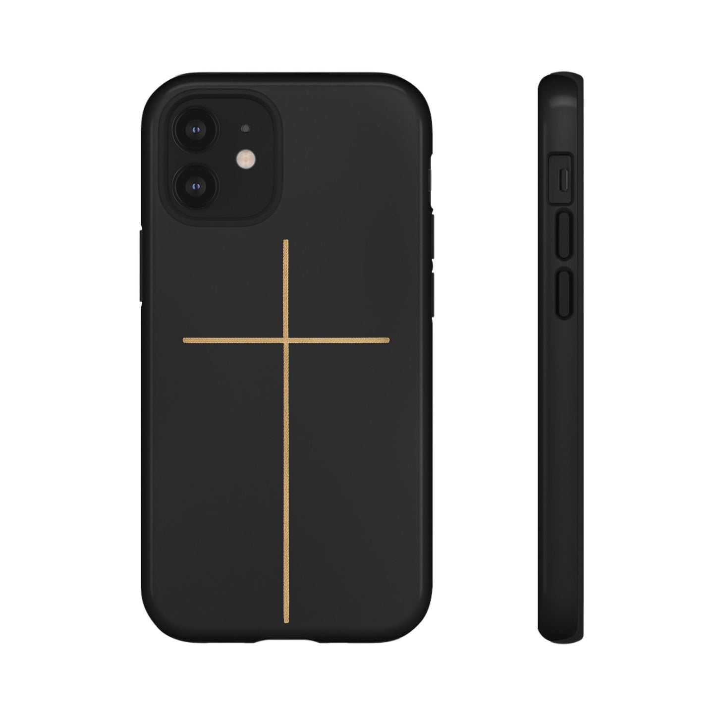 Minimalist Cross Phone Case, Tough iPhone Cover for Faithful Souls, Gift for Christians, Stylish Tech Accessories, Modern Christian Design