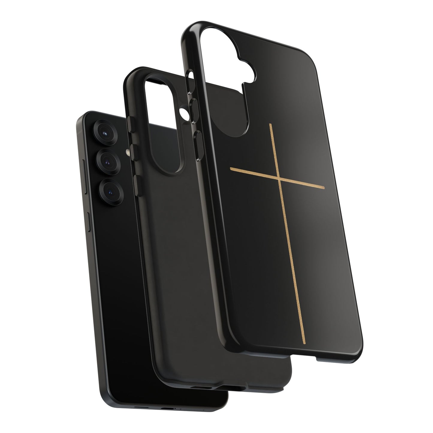 Minimalist Cross Phone Case, Tough iPhone Cover for Faithful Souls, Gift for Christians, Stylish Tech Accessories, Modern Christian Design