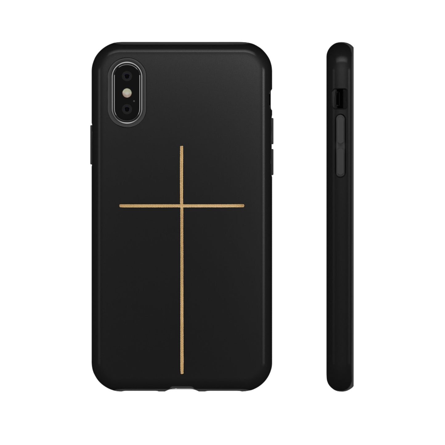 Minimalist Cross Phone Case, Tough iPhone Cover for Faithful Souls, Gift for Christians, Stylish Tech Accessories, Modern Christian Design