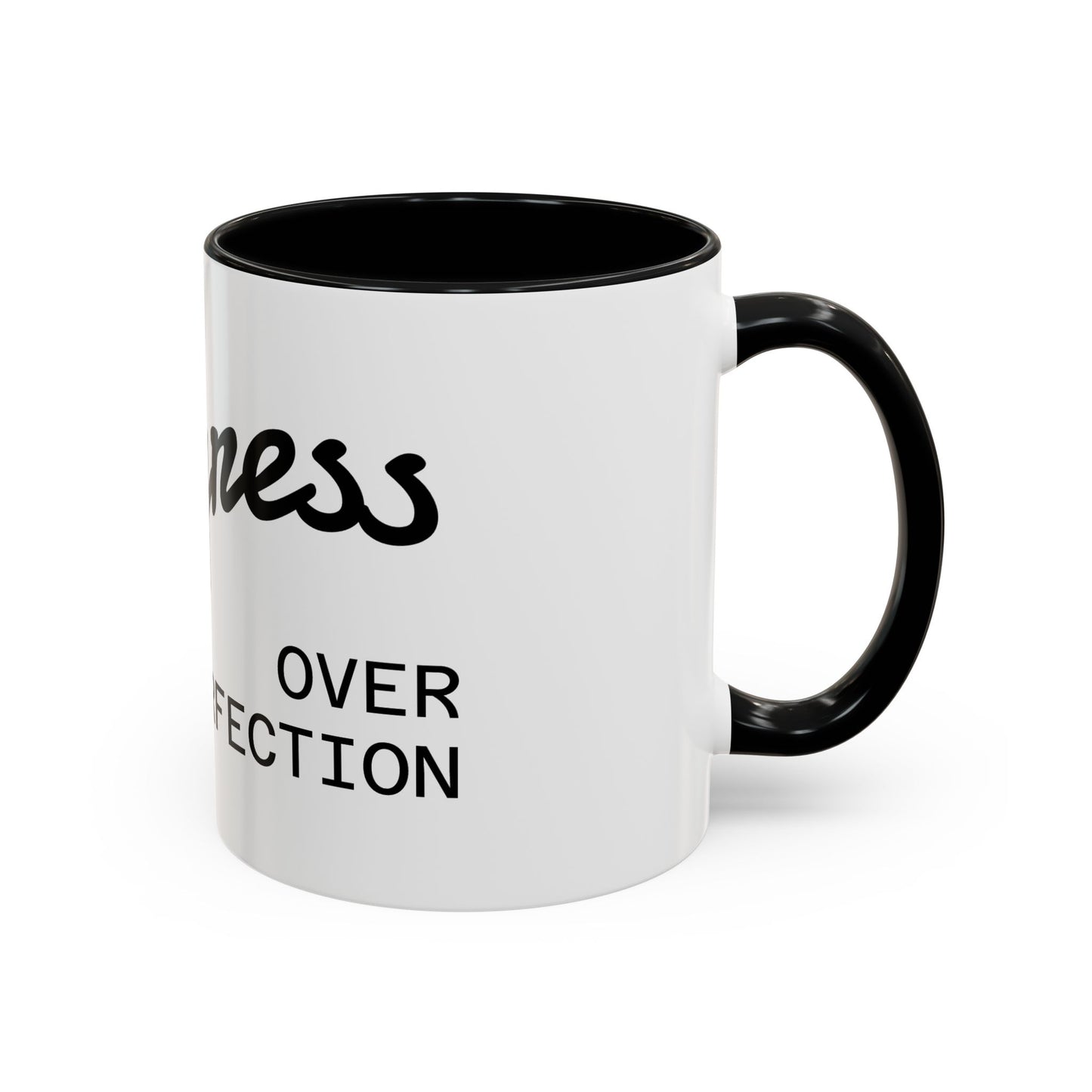 Motivational Accent Coffee Mug "Progress over Perfection"