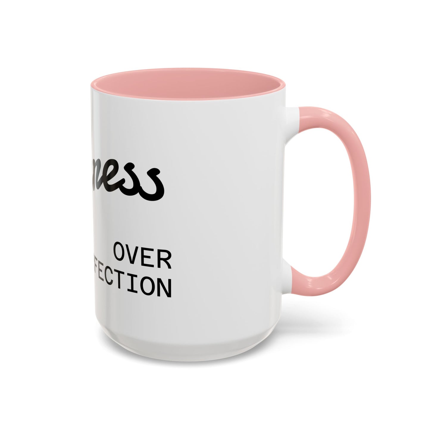 Motivational Accent Coffee Mug "Progress over Perfection"