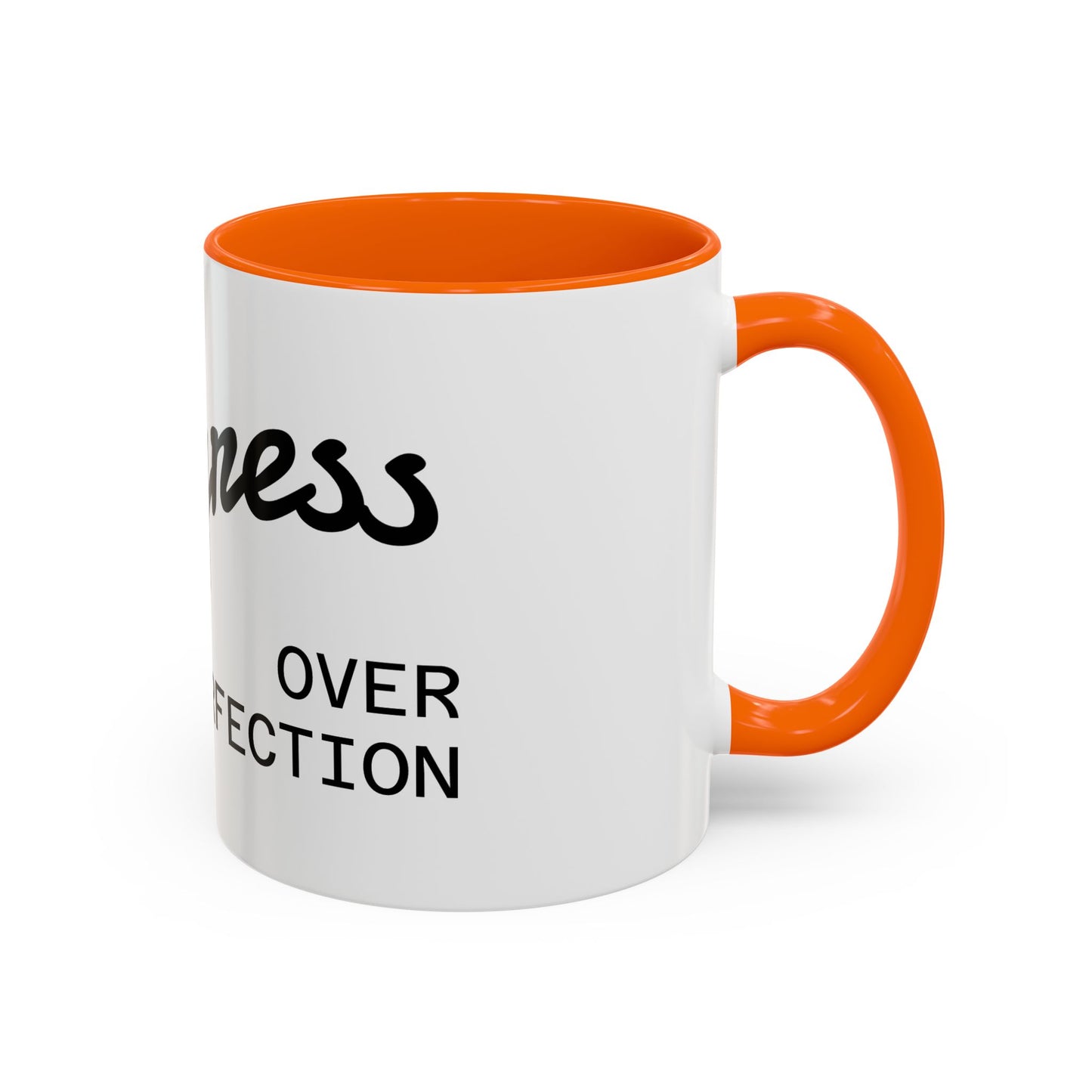 Motivational Accent Coffee Mug "Progress over Perfection"