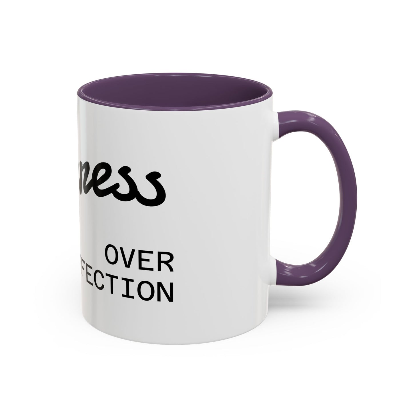 Motivational Accent Coffee Mug "Progress over Perfection"