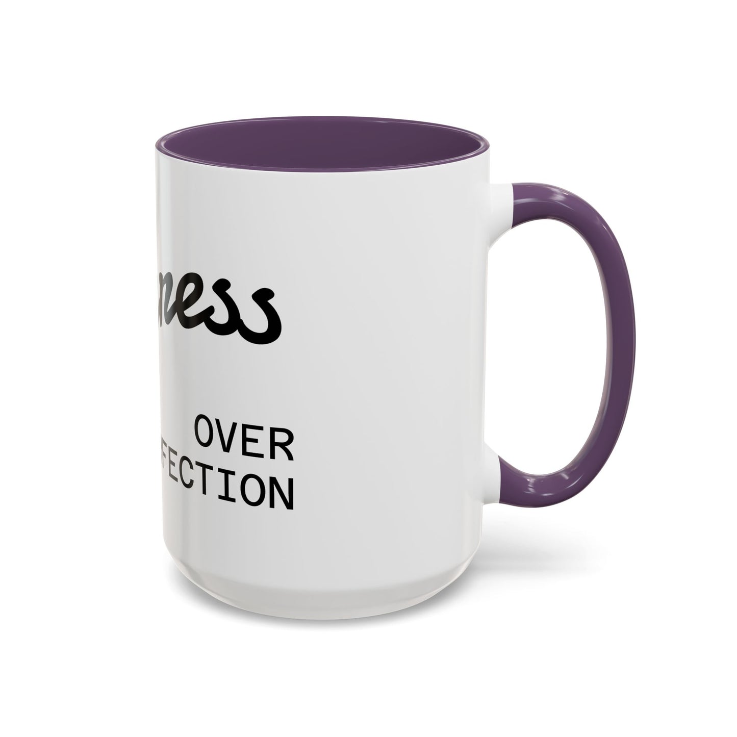 Motivational Accent Coffee Mug "Progress over Perfection"