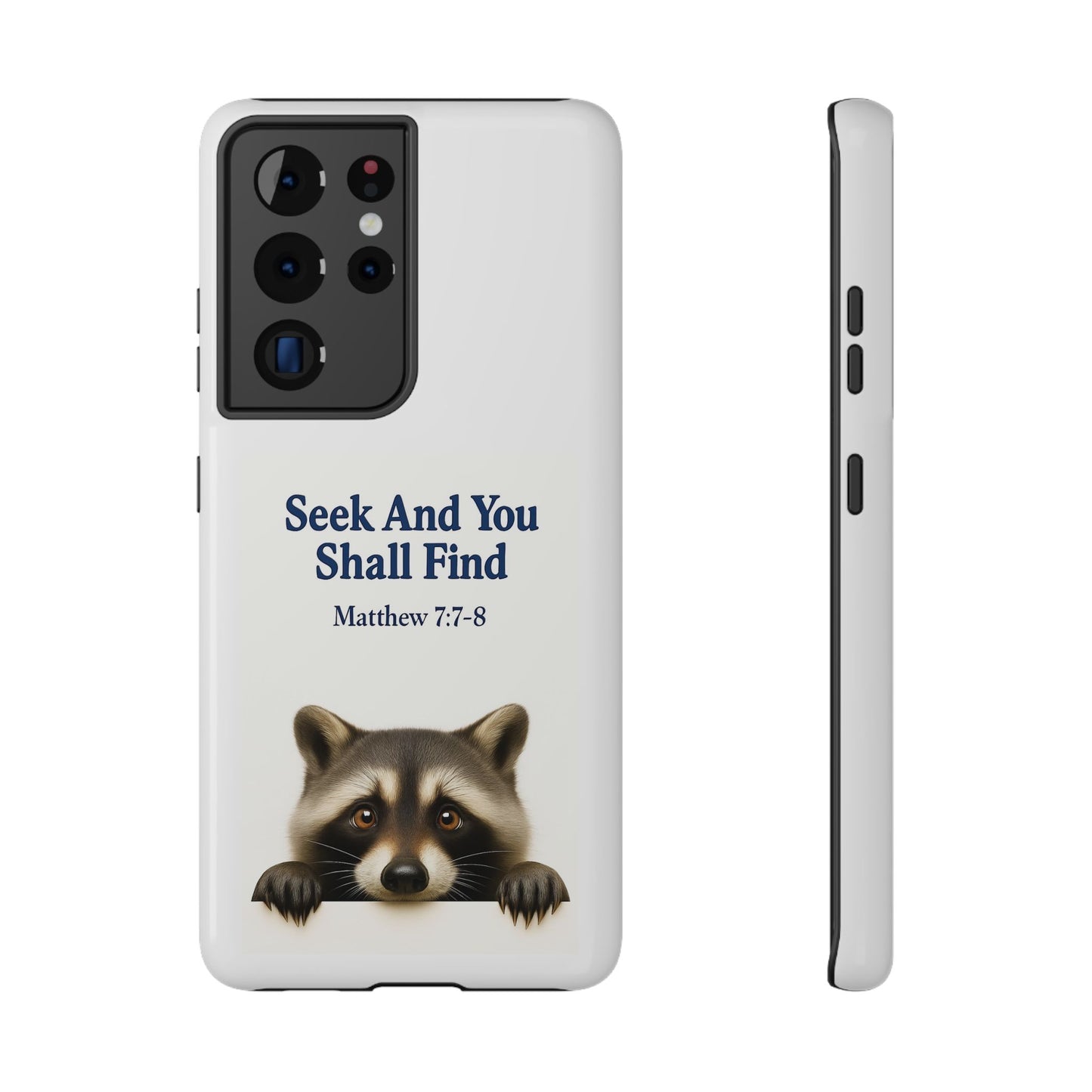 Raccoon Bible Verse Phone Case | Unique Impact-Resistant Cover | Customizable Gift for Nature Lovers, Birthday, or Everyday Use