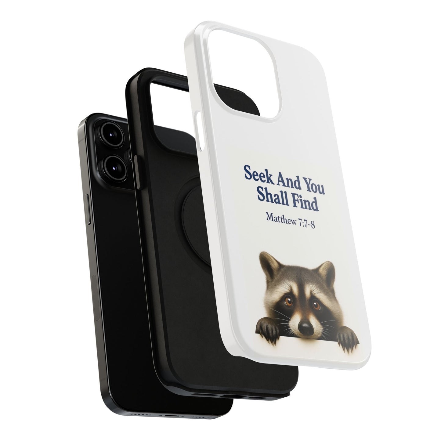 Raccoon Bible Verse Phone Case | Unique Impact-Resistant Cover | Customizable Gift for Nature Lovers, Birthday, or Everyday Use