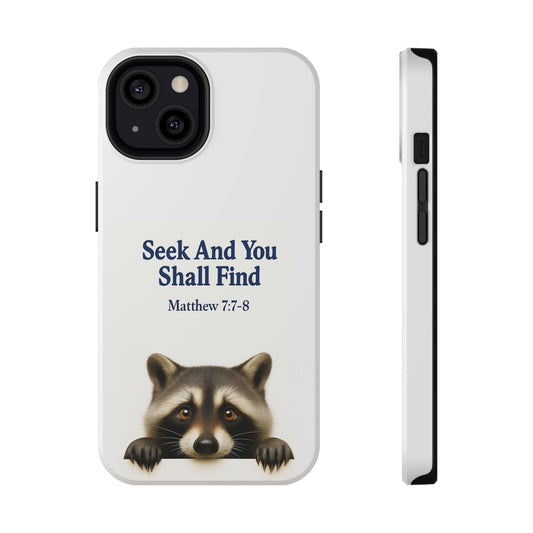 Raccoon Bible Verse Phone Case | Unique Impact-Resistant Cover | Customizable Gift for Nature Lovers, Birthday, or Everyday Use