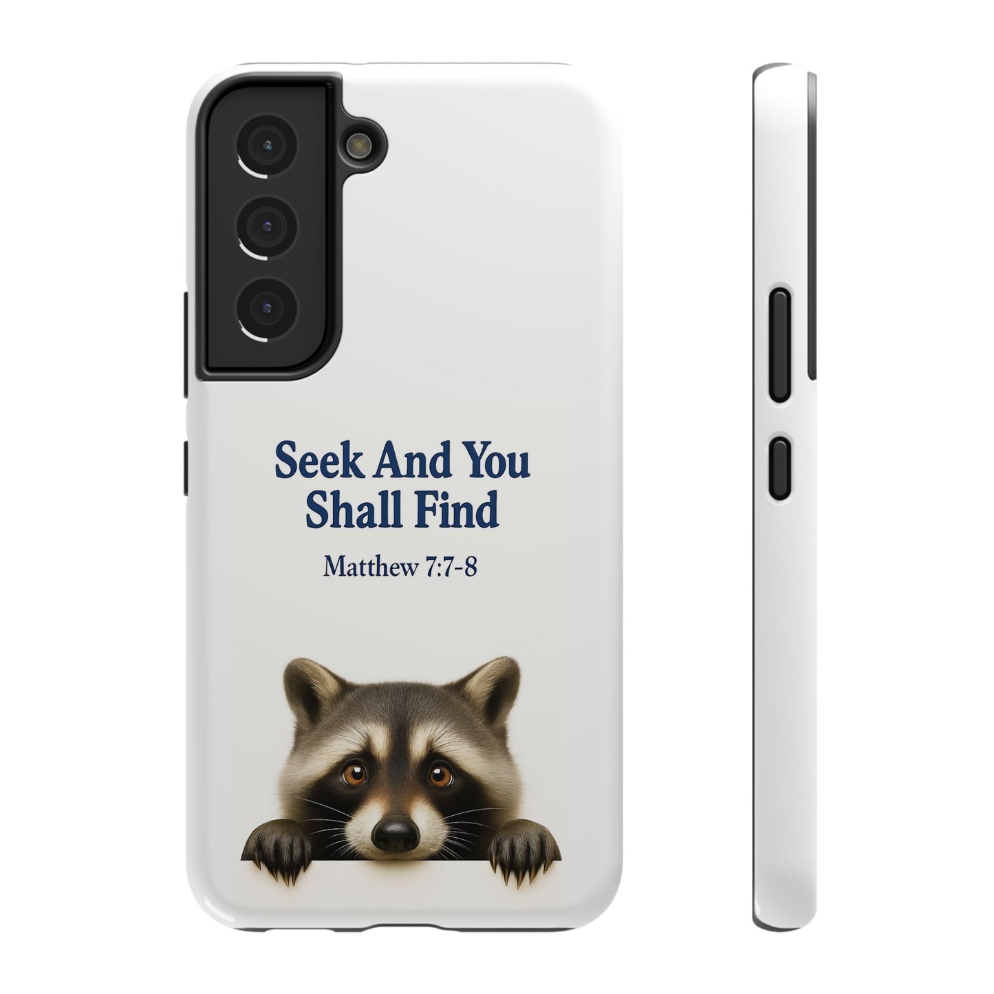 Raccoon Bible Verse Phone Case | Unique Impact-Resistant Cover | Customizable Gift for Nature Lovers, Birthday, or Everyday Use