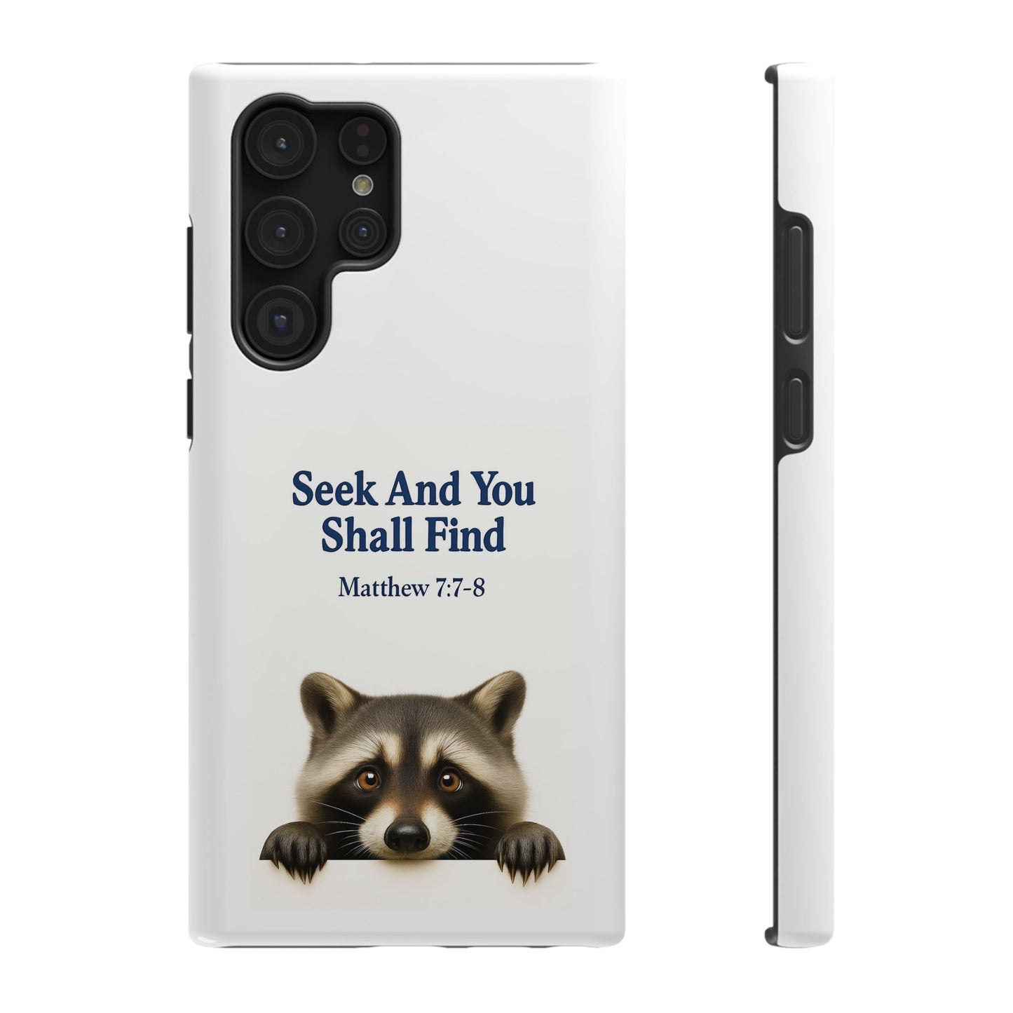 Raccoon Bible Verse Phone Case | Unique Impact-Resistant Cover | Customizable Gift for Nature Lovers, Birthday, or Everyday Use