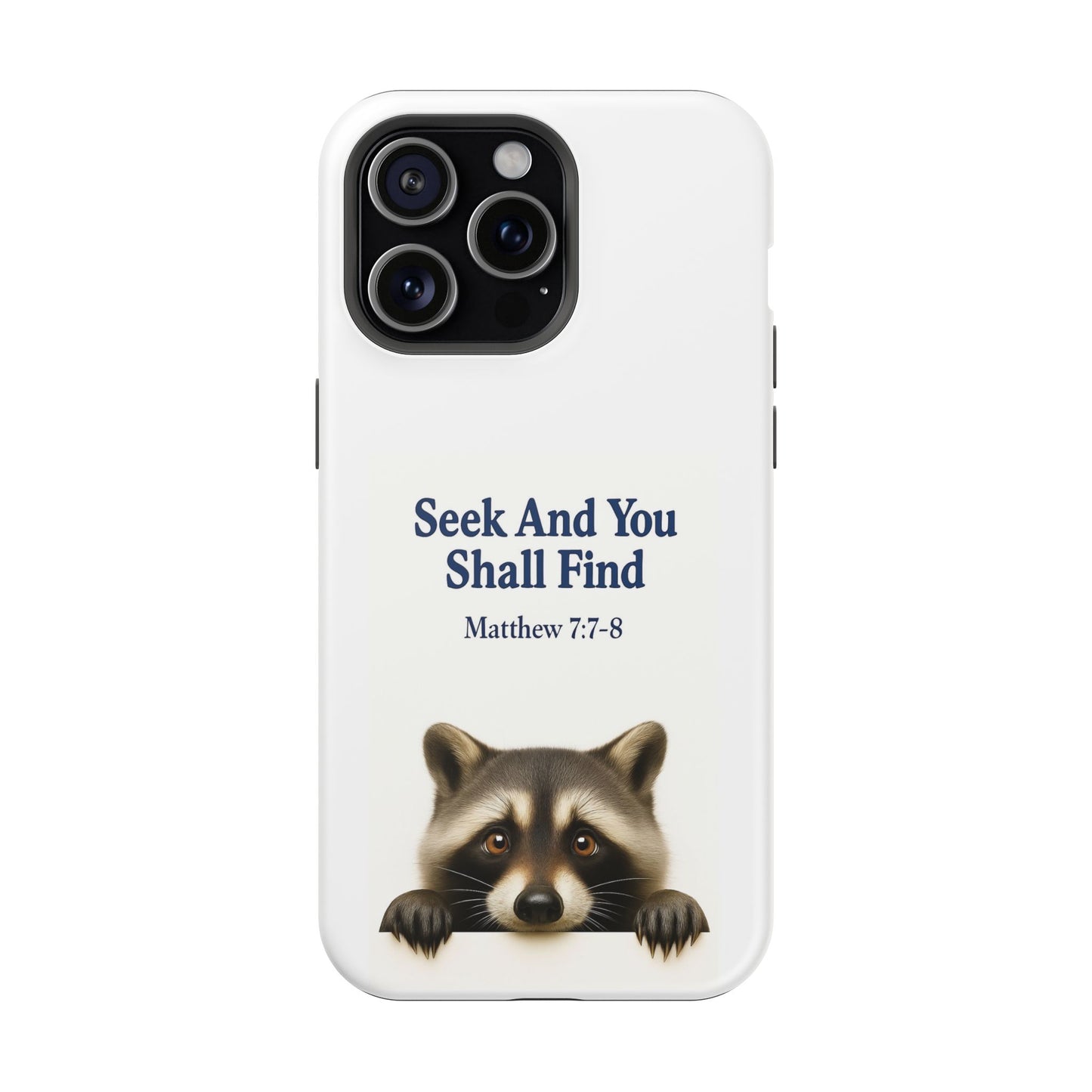 Raccoon Bible Verse Phone Case | Unique Impact-Resistant Cover | Customizable Gift for Nature Lovers, Birthday, or Everyday Use