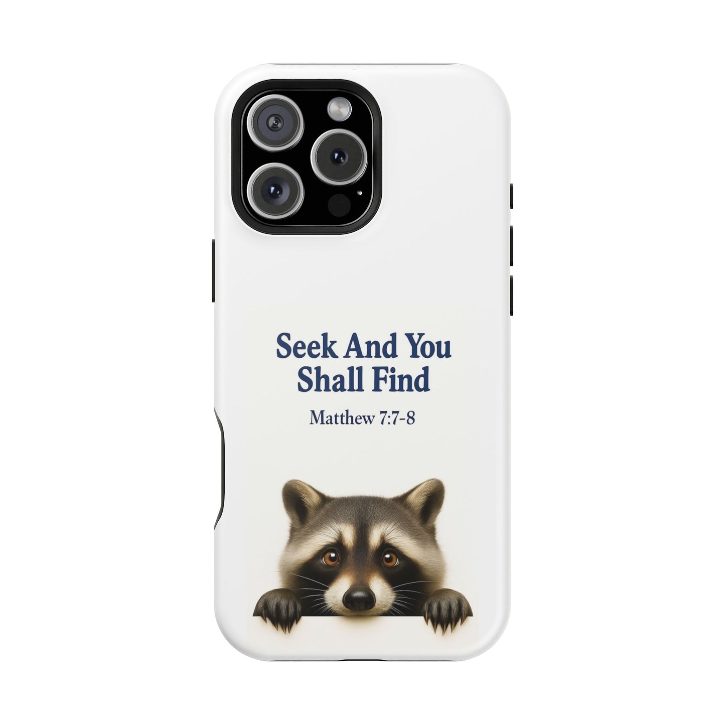 Raccoon Bible Verse Phone Case | Unique Impact-Resistant Cover | Customizable Gift for Nature Lovers, Birthday, or Everyday Use