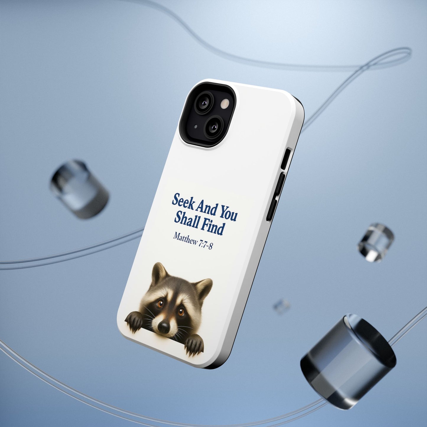Raccoon Bible Verse Phone Case | Unique Impact-Resistant Cover | Customizable Gift for Nature Lovers, Birthday, or Everyday Use