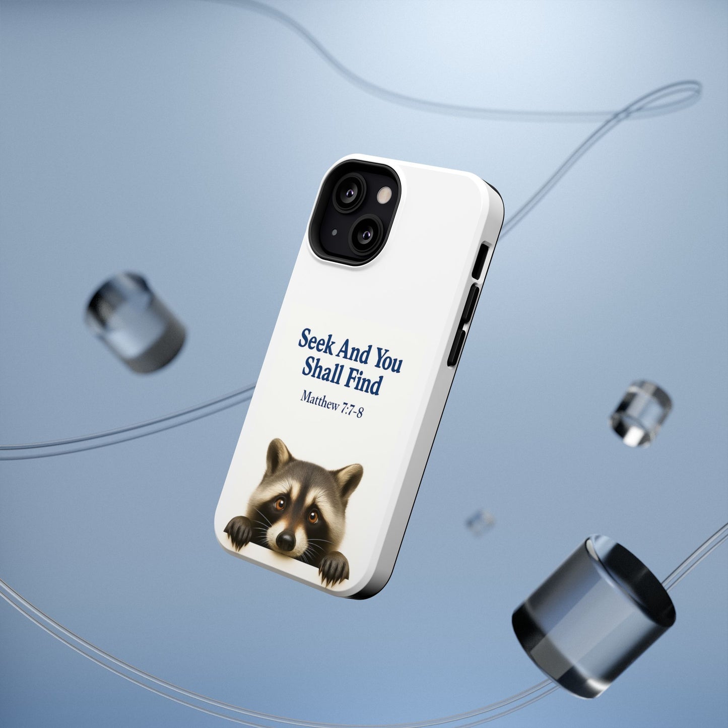 Raccoon Bible Verse Phone Case | Unique Impact-Resistant Cover | Customizable Gift for Nature Lovers, Birthday, or Everyday Use