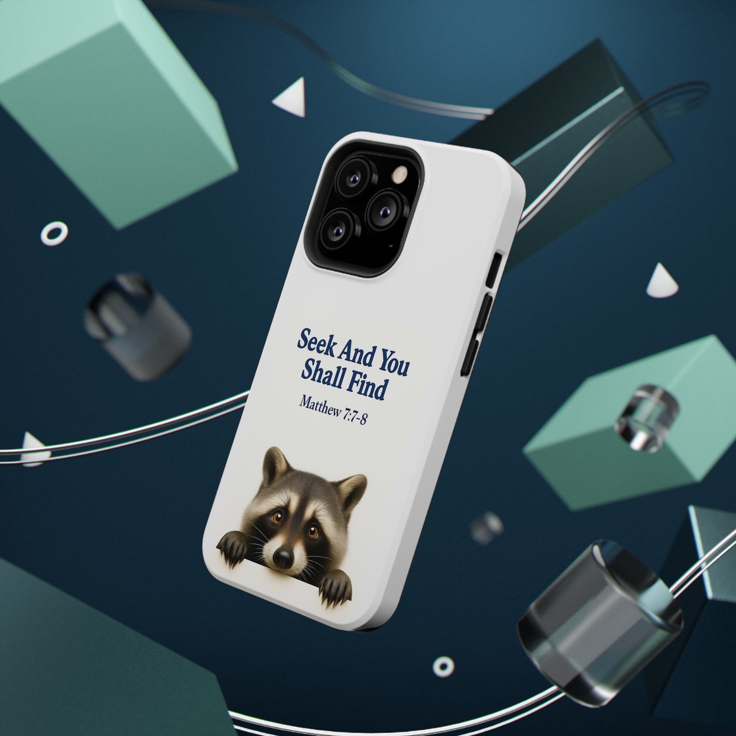 Raccoon Bible Verse Phone Case | Unique Impact-Resistant Cover | Customizable Gift for Nature Lovers, Birthday, or Everyday Use