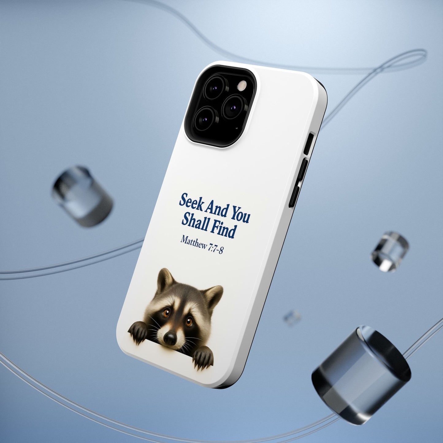 Raccoon Bible Verse Phone Case | Unique Impact-Resistant Cover | Customizable Gift for Nature Lovers, Birthday, or Everyday Use