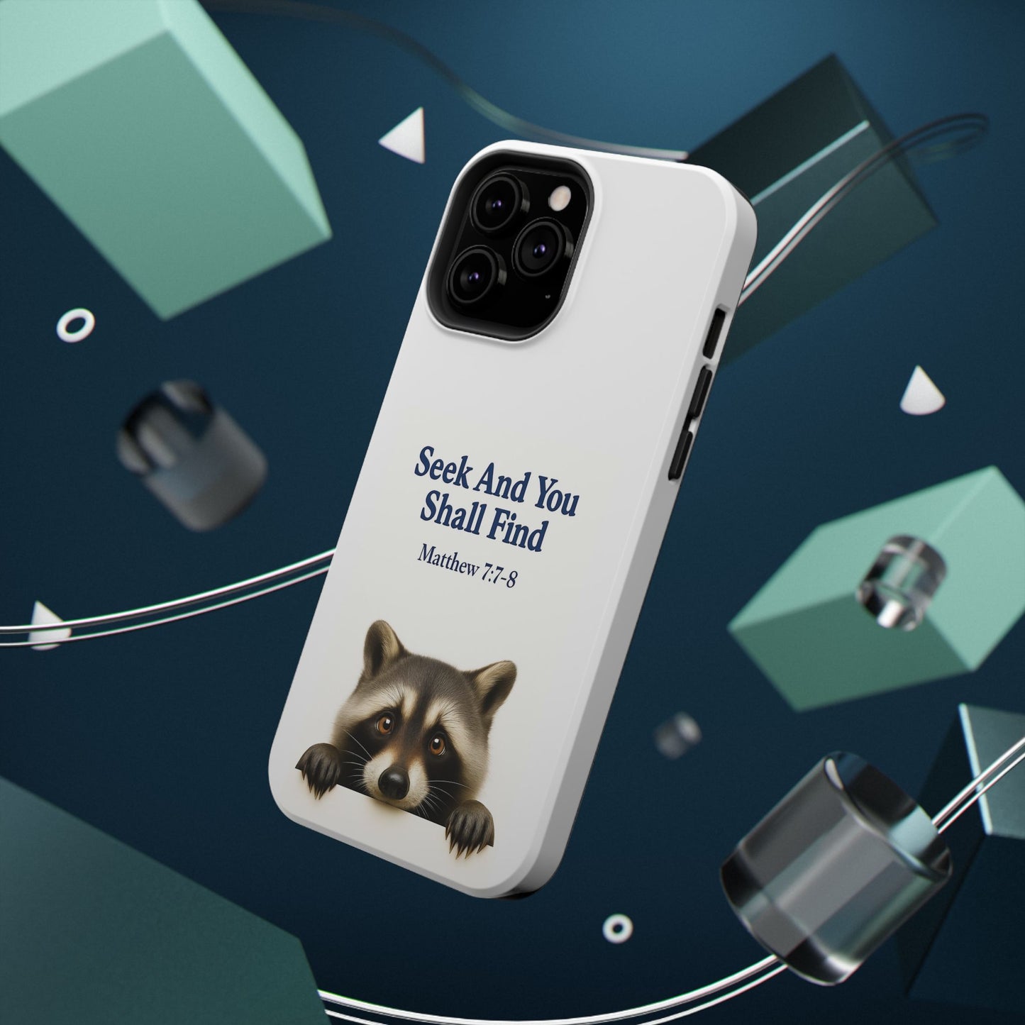 Raccoon Bible Verse Phone Case | Unique Impact-Resistant Cover | Customizable Gift for Nature Lovers, Birthday, or Everyday Use
