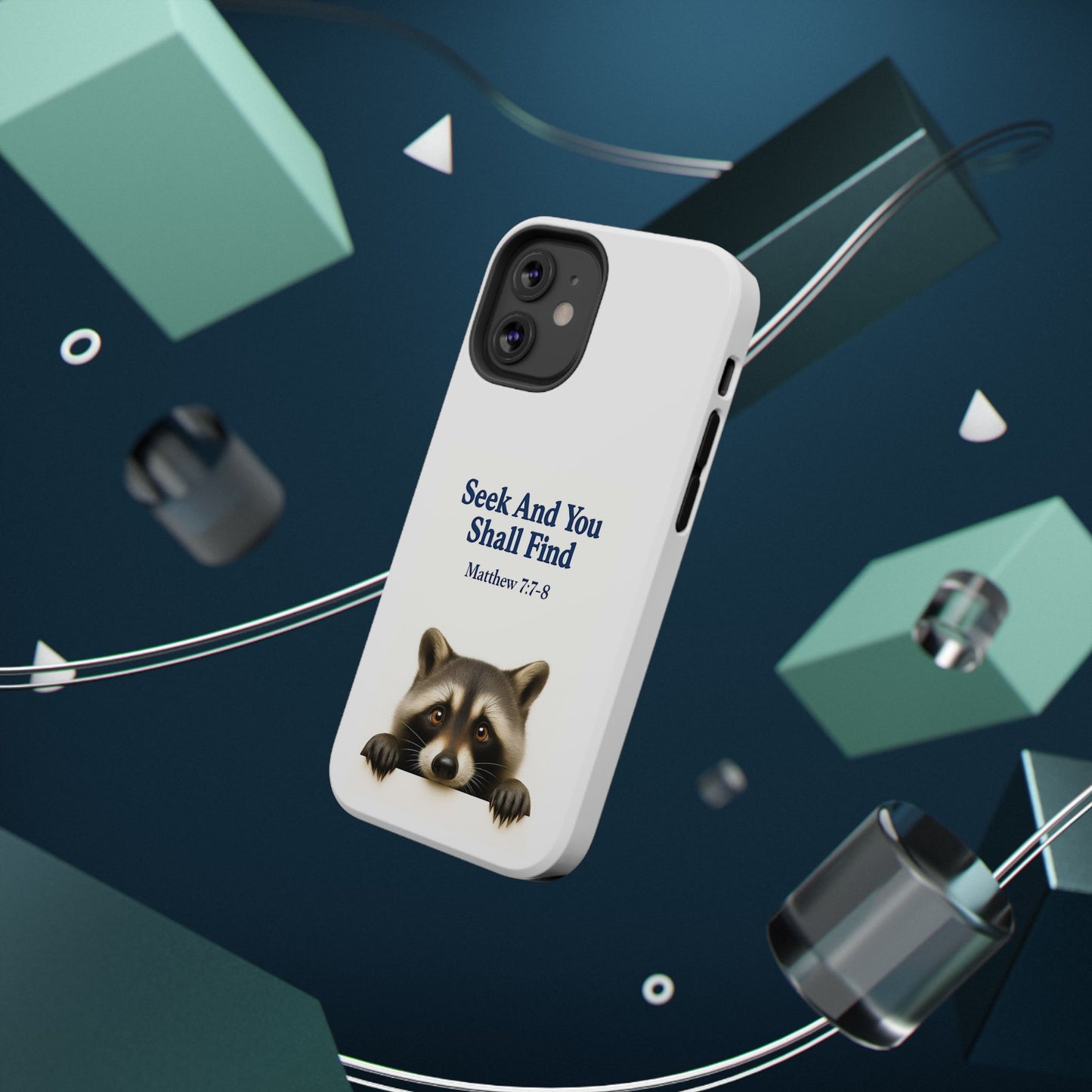 Raccoon Bible Verse Phone Case | Unique Impact-Resistant Cover | Customizable Gift for Nature Lovers, Birthday, or Everyday Use
