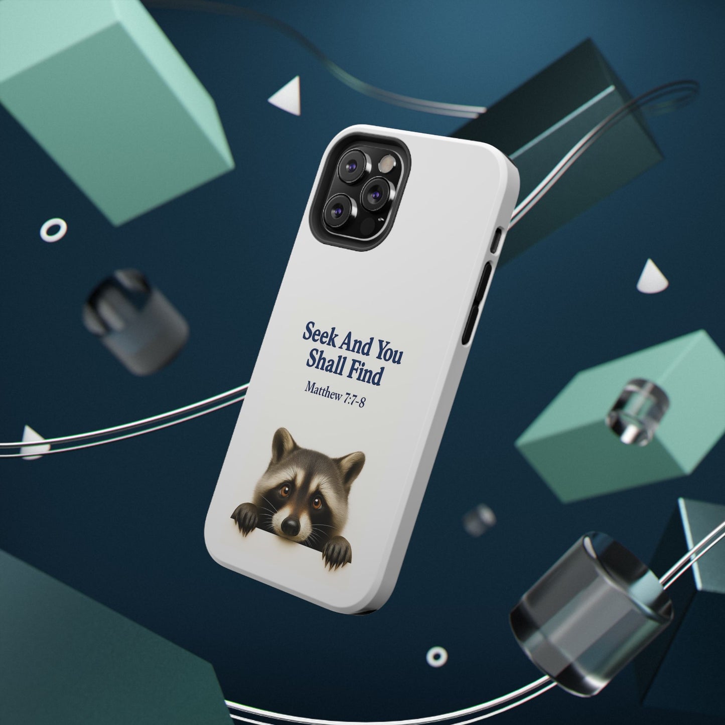 Raccoon Bible Verse Phone Case | Unique Impact-Resistant Cover | Customizable Gift for Nature Lovers, Birthday, or Everyday Use