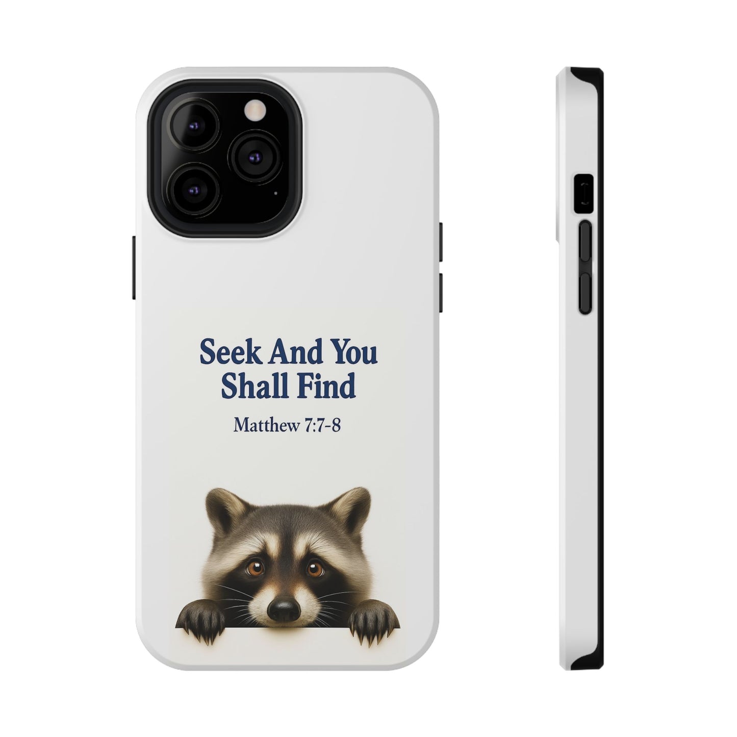 Raccoon Bible Verse Phone Case | Unique Impact-Resistant Cover | Customizable Gift for Nature Lovers, Birthday, or Everyday Use