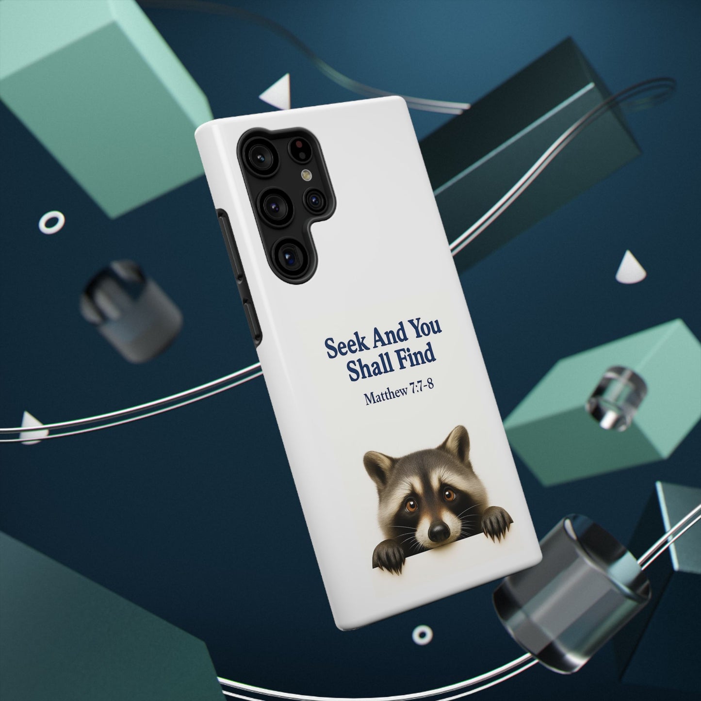 Raccoon Bible Verse Phone Case | Unique Impact-Resistant Cover | Customizable Gift for Nature Lovers, Birthday, or Everyday Use