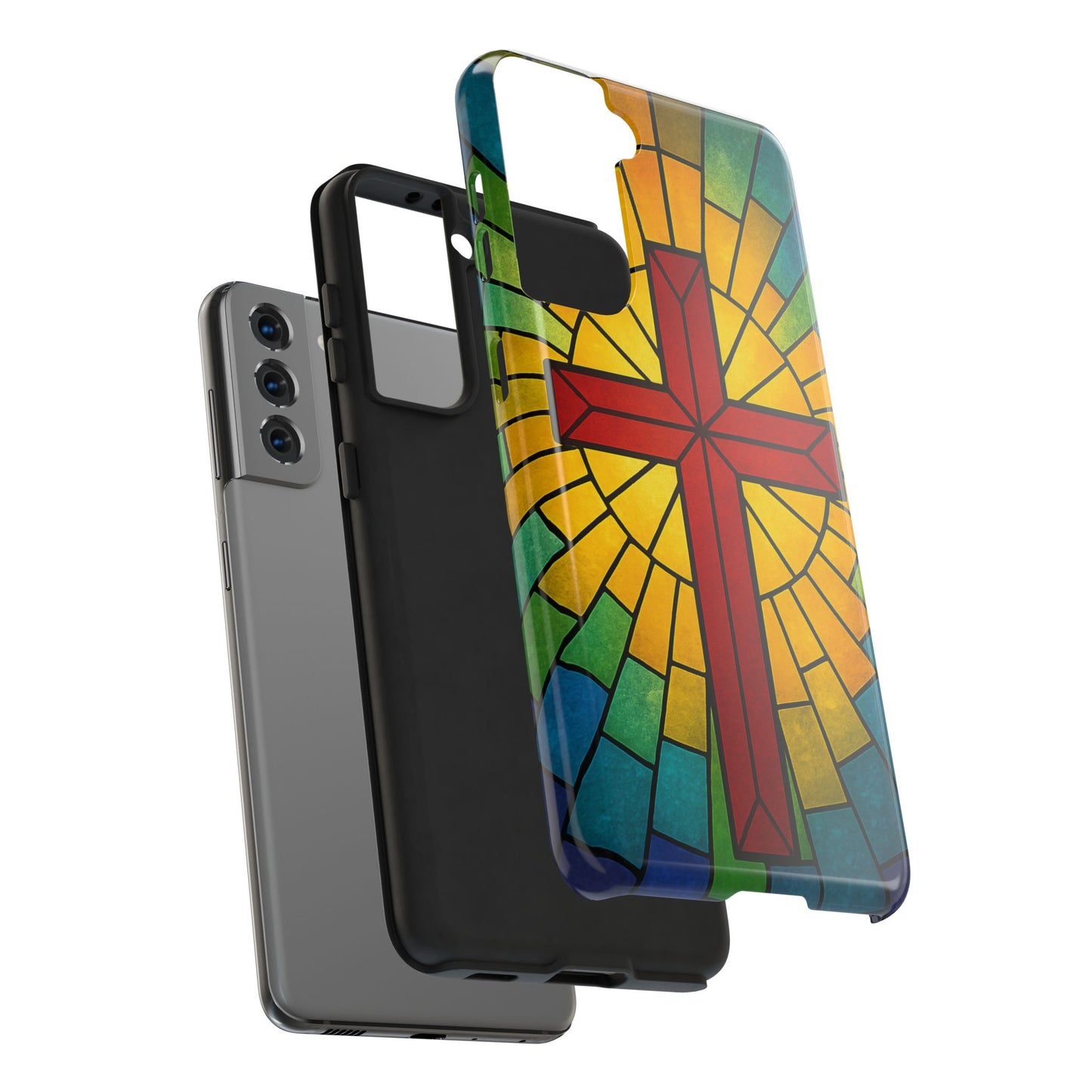 Stained Glass Christian Phone Cases, Tough Cases for Protection, Religious Gifts, Church Accessories, Faith-based Designs