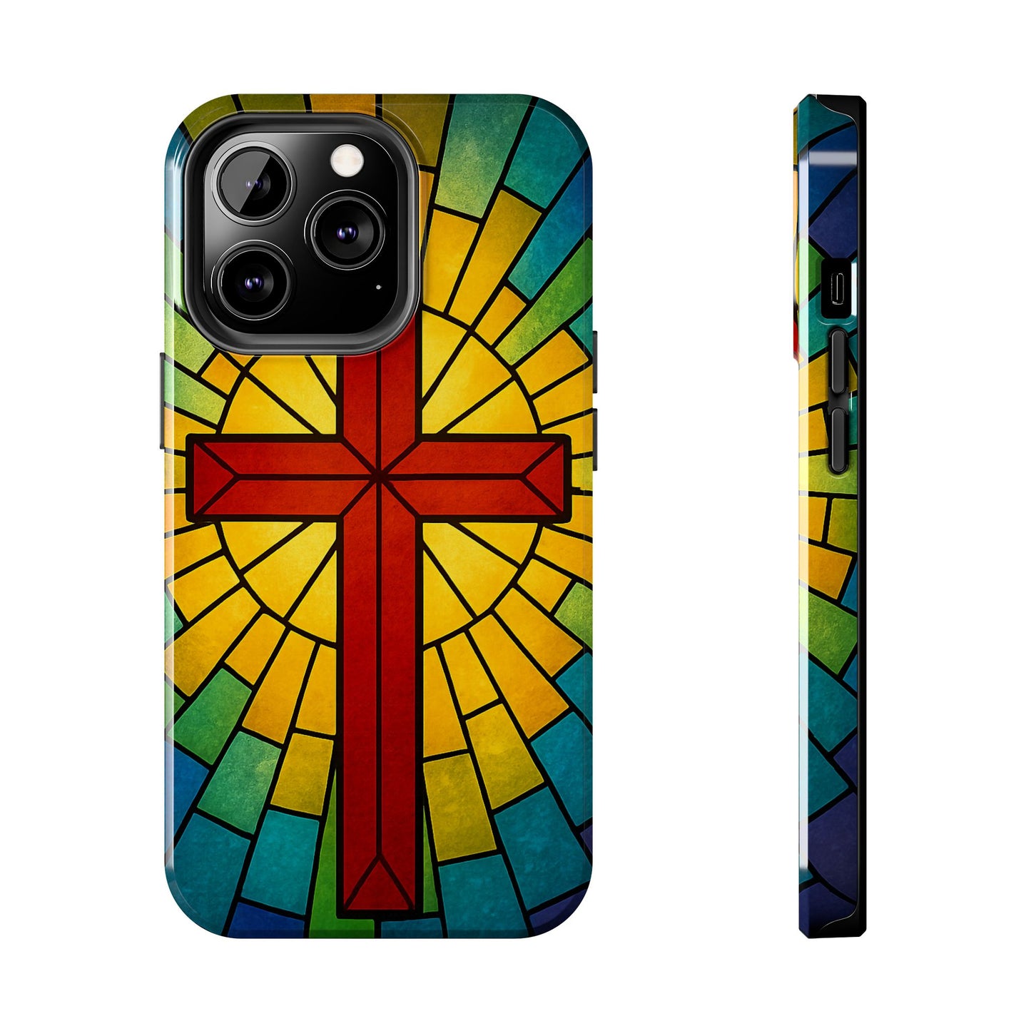 Stained Glass Christian Phone Cases, Tough Cases for Protection, Religious Gifts, Church Accessories, Faith-based Designs