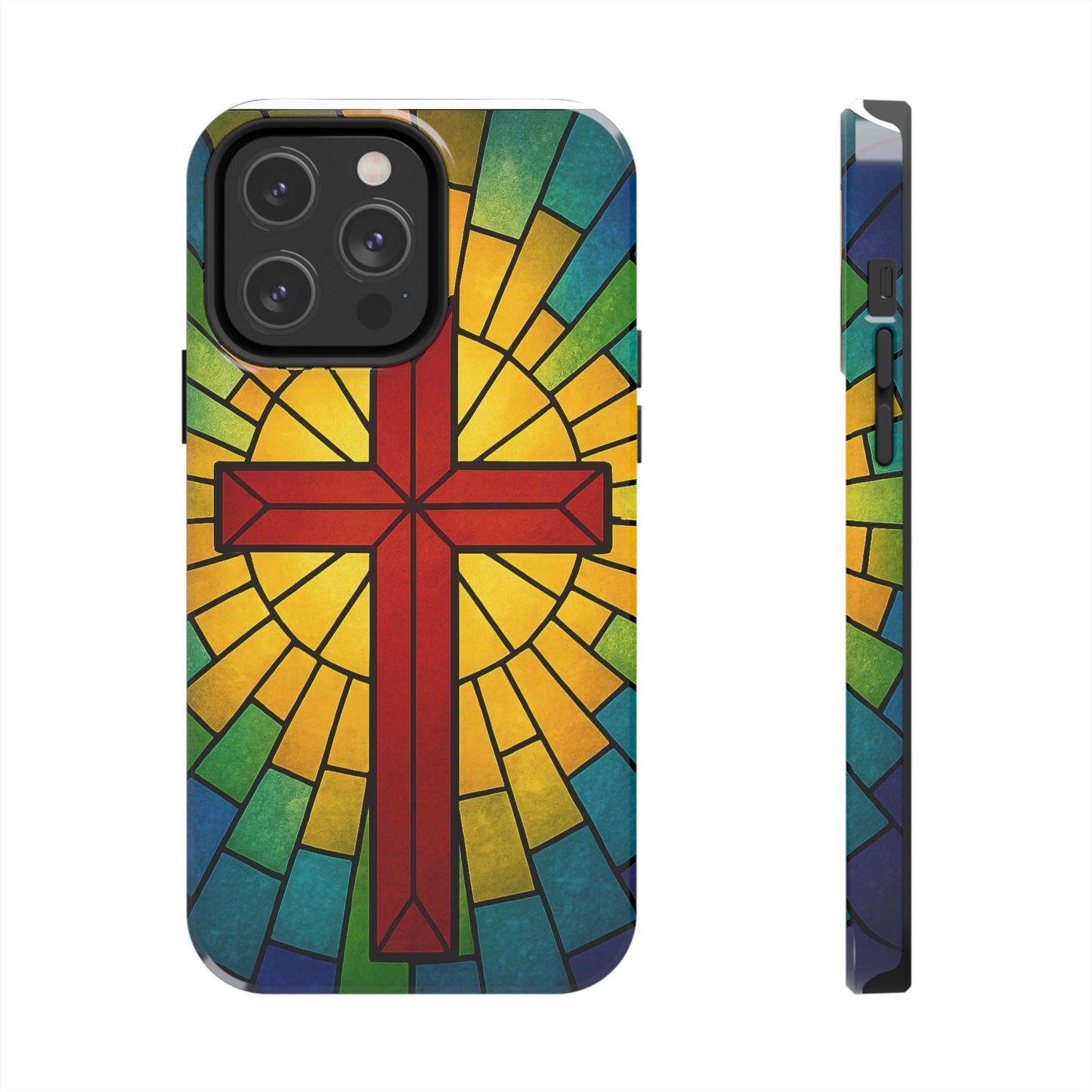 Stained Glass Christian Phone Cases, Tough Cases for Protection, Religious Gifts, Church Accessories, Faith-based Designs