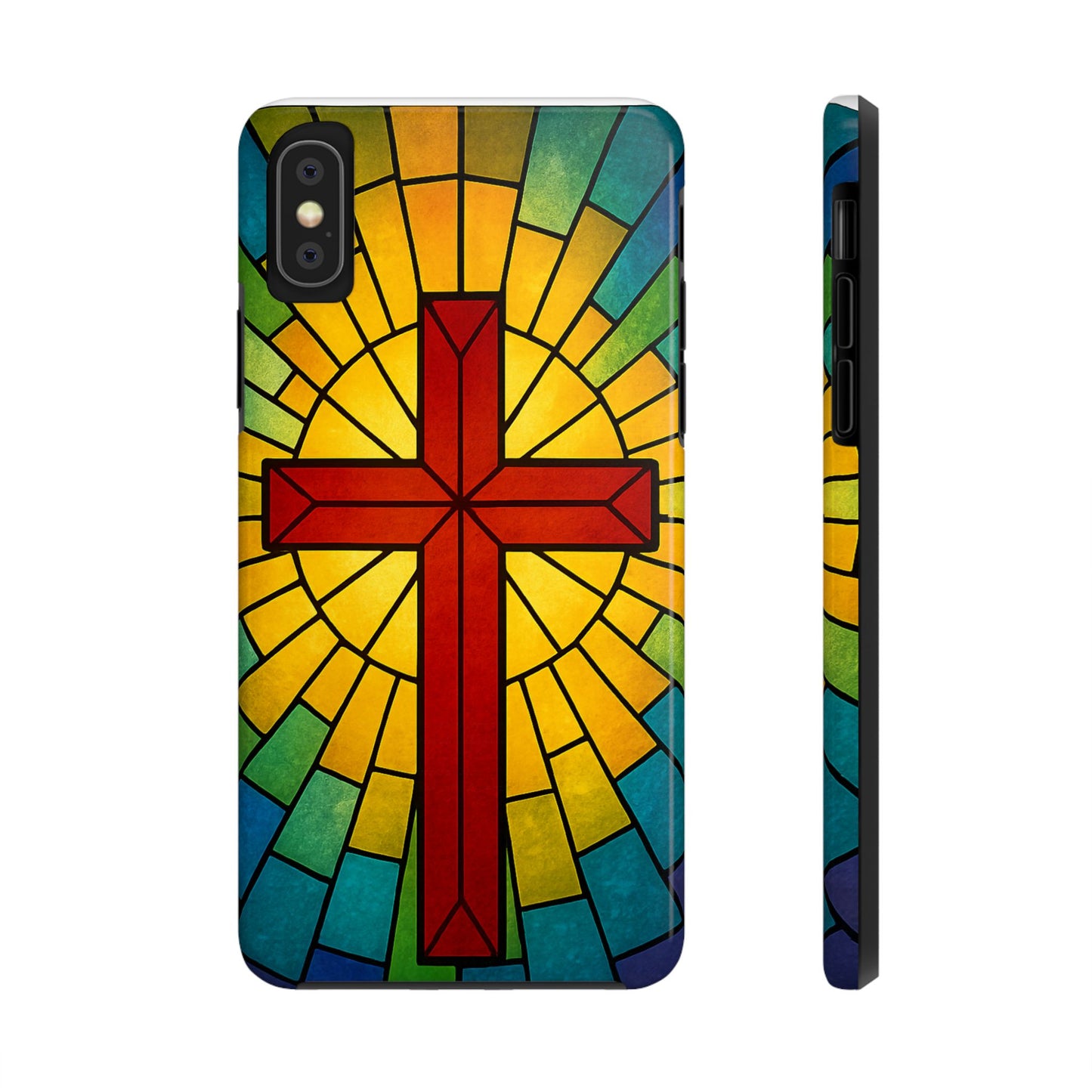 Stained Glass Christian Phone Cases, Tough Cases for Protection, Religious Gifts, Church Accessories, Faith-based Designs