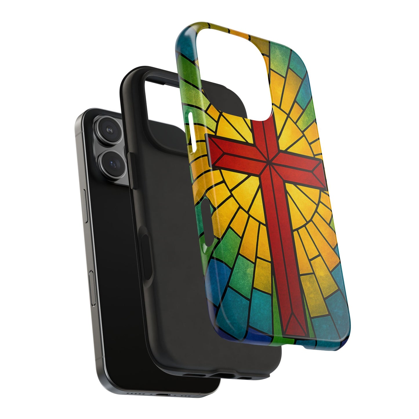 Stained Glass Christian Phone Cases, Tough Cases for Protection, Religious Gifts, Church Accessories, Faith-based Designs