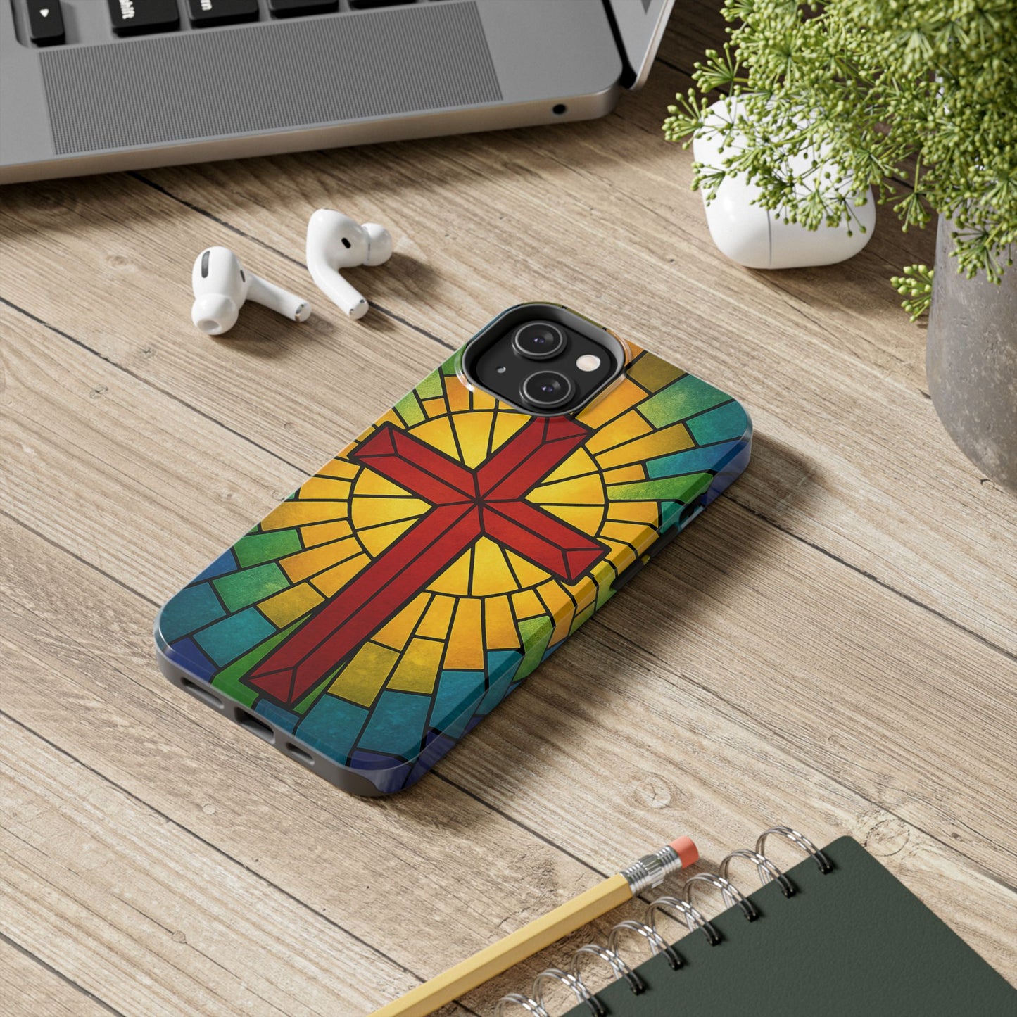Stained Glass Christian Phone Cases, Tough Cases for Protection, Religious Gifts, Church Accessories, Faith-based Designs