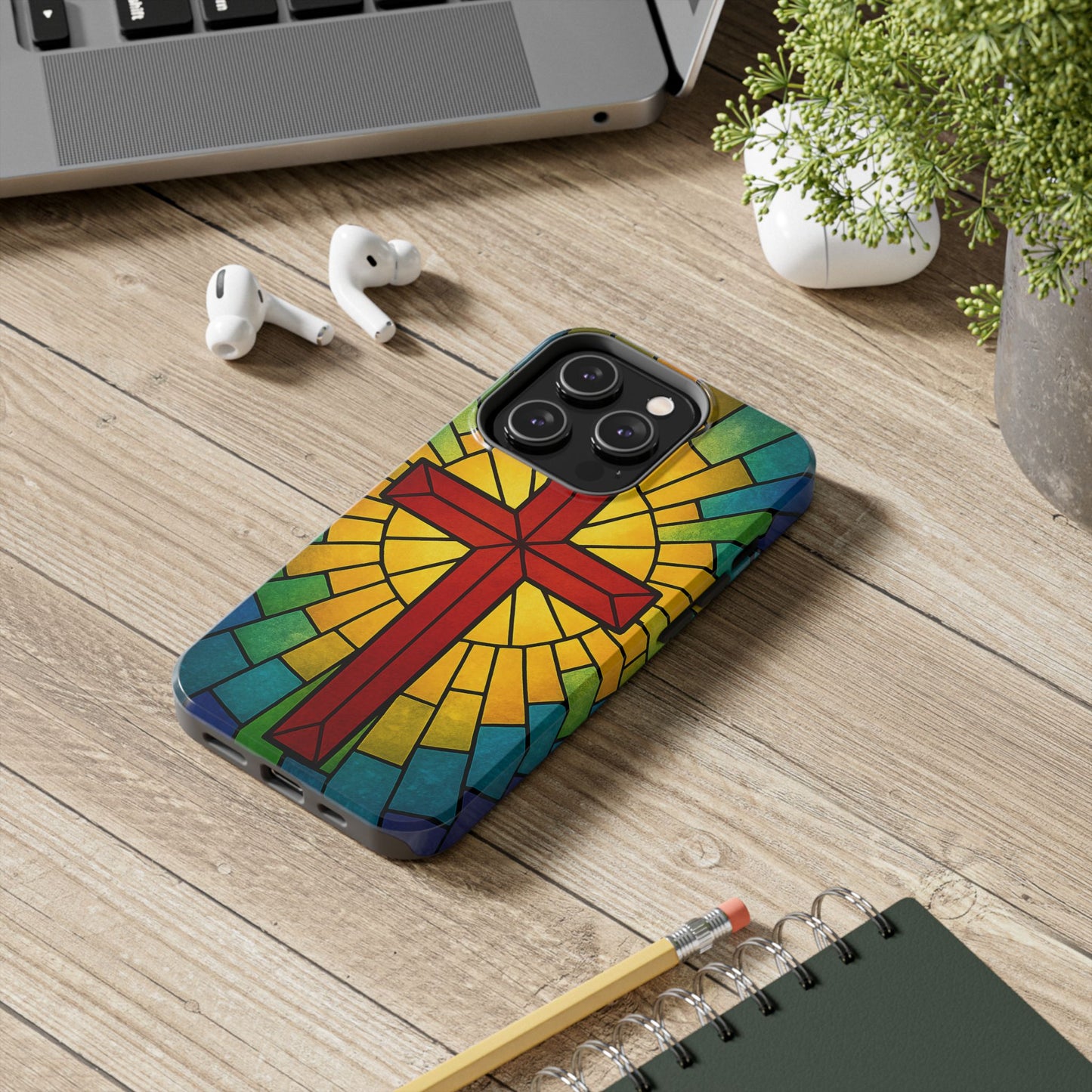 Stained Glass Christian Phone Cases, Tough Cases for Protection, Religious Gifts, Church Accessories, Faith-based Designs