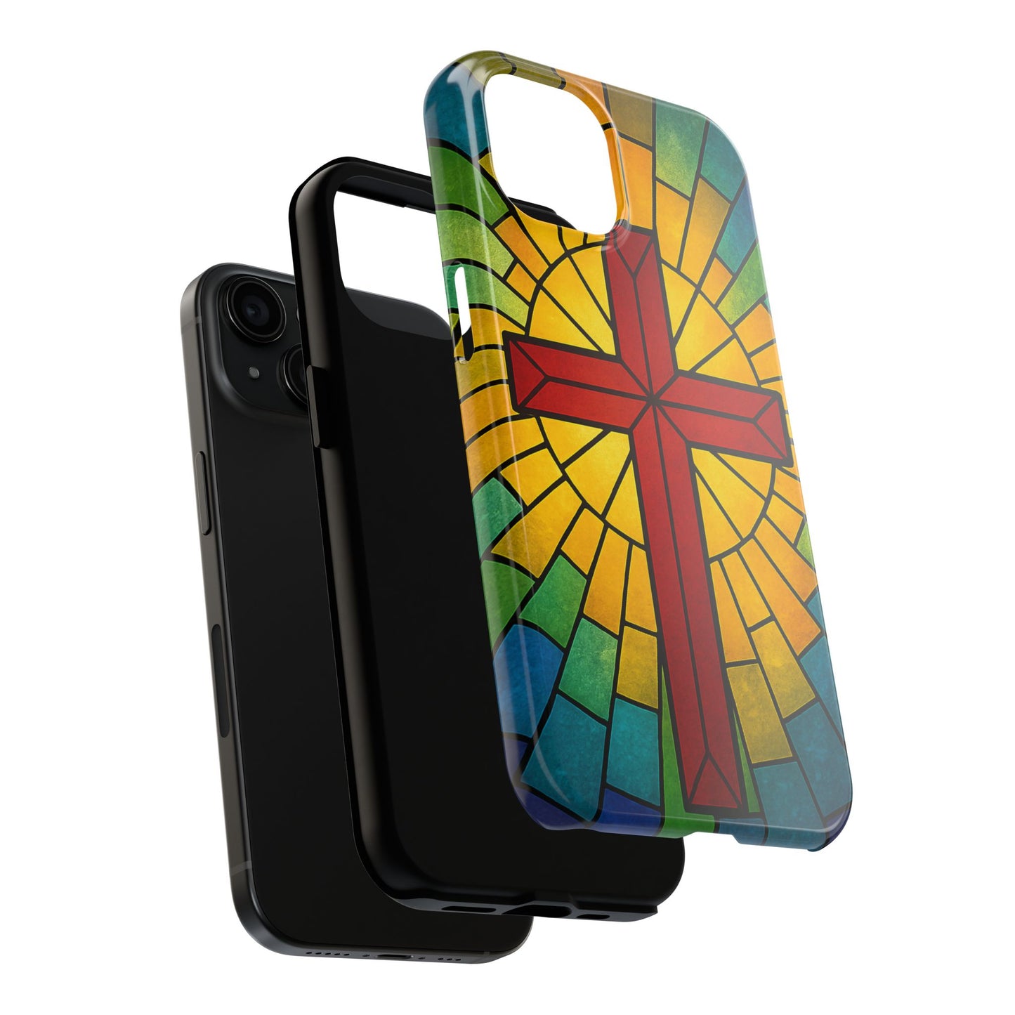 Stained Glass Christian Phone Cases, Tough Cases for Protection, Religious Gifts, Church Accessories, Faith-based Designs