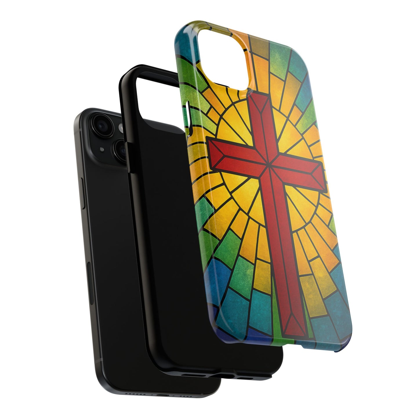 Stained Glass Christian Phone Cases, Tough Cases for Protection, Religious Gifts, Church Accessories, Faith-based Designs