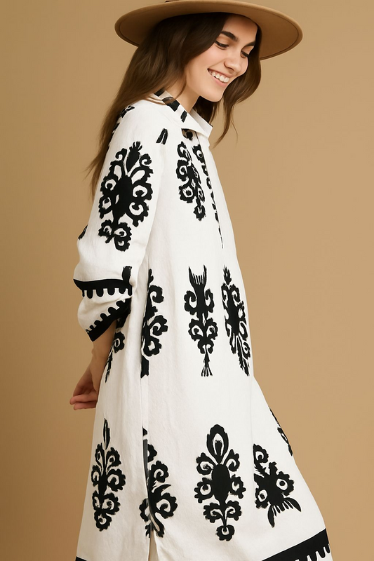 Umgee Abstract Print Midi Dress