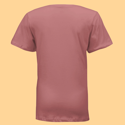 Women's Relaxed Jersey Short-Sleeve V-Neck T-Shirt "I Can Do All Things Through Christ Who Strengthens Me"