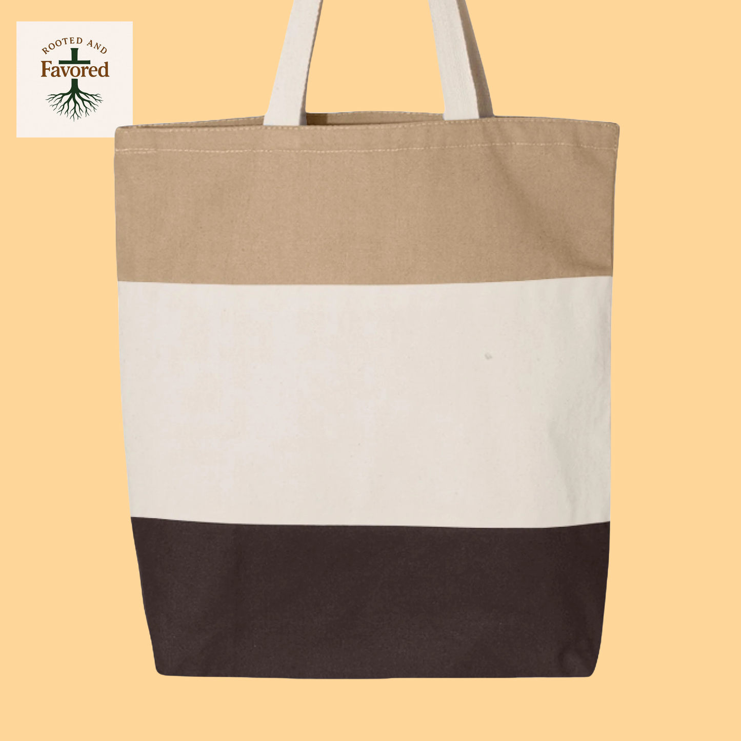 Q-Tees Tri-Color Tote Bag "Pray More Worry Less"