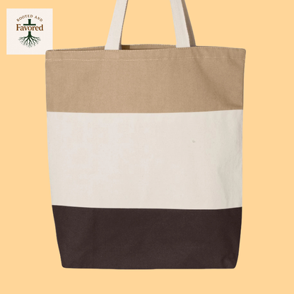 Q-Tees Tri-Color Tote Bag "Pray More Worry Less"