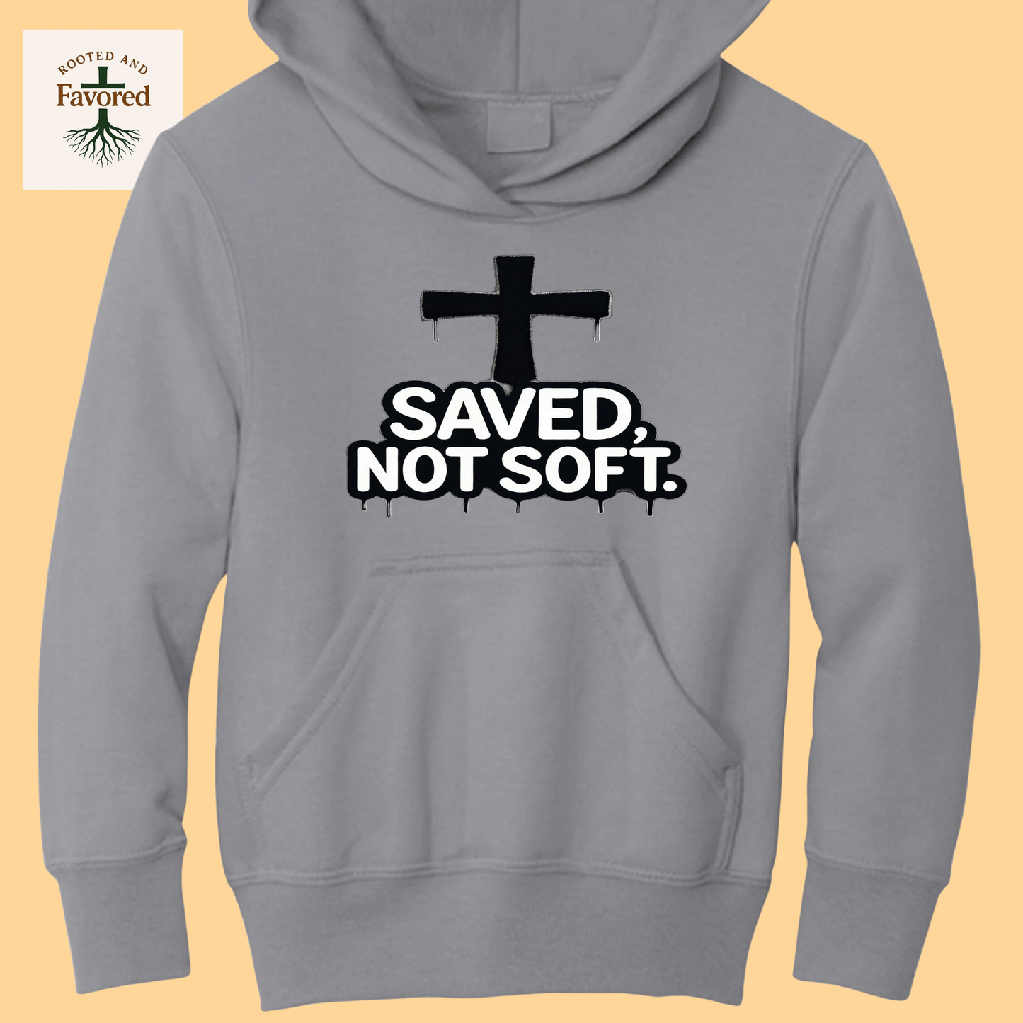 Boys Port & Company Youth Fleece Hoodie "Saved Not Soft"