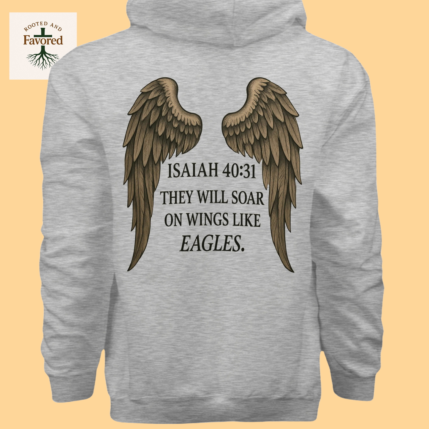 Men's Hanes Ultimate Cotton Pullover Hoodie "They Will Soar On Wings Like Eagles"