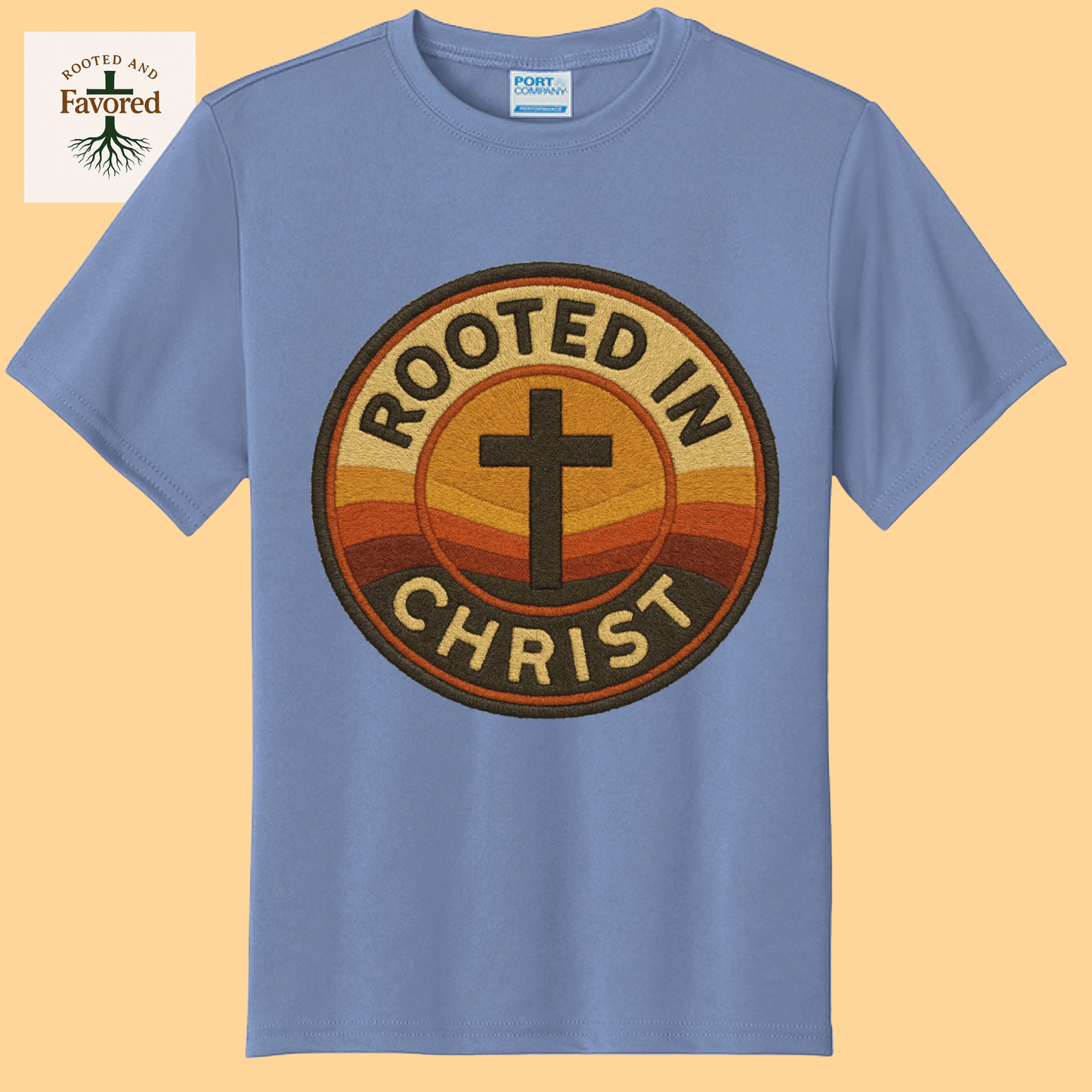 Boys Port & Company Youth T-shirt "Rooted In Christ"