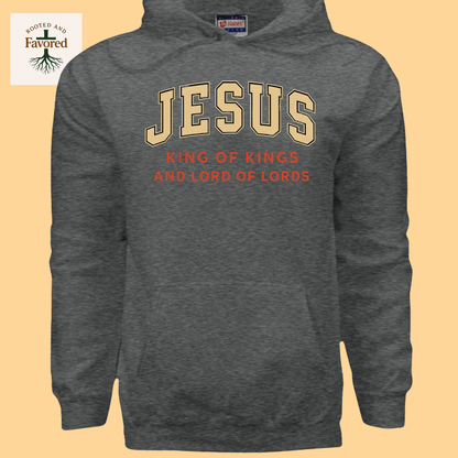 Men's Hanes Ultimate Cotton Pullover Hoodie "Jesus... King Of Kings And Lord Of Lords"